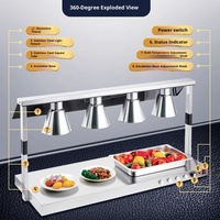 XIDA Buffet lampe chauffante simple/Double/Triple support de tête Station de réchauffement des aliments marbre chauffage Barbecue lampe énergie