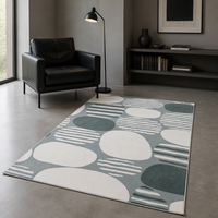 Moderner Abstrakter Jacquard-Teppich Weicher Plüsch-Wohnzimmerteppich Geometrisches Muster Rutschfester Maßgefertigter Teppich