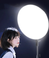 Anneau lumineux LED 18 pouces avec support de 2m et support de téléphone Selfie Halo Light pour la photographie/le maquillage/le vlogging/la diffusion en direct