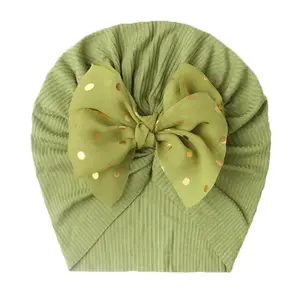 Stretchy Baby Turban Hats Knotted Head Wrap Toddler Girls Hair Bow Beanie India Cap M3677