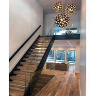 Intérieur double plaque d'acier escalier bois marche droite zig zag escalier en forme de Z limon escalier