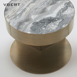 WBERT Italian Designer Leather Art Locker Modern Simple Bedroom <strong>Circular</strong> <strong>Bedside</strong> Cabinet Nightstands Luxury <strong>Bedside</strong> <strong>Table</strong> - Product Image 3
