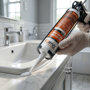 Scellant en silicone à durcissement neutre, scellant imperméable pour verre, métal, céramique et bois peint, Duafix - Product Image 2