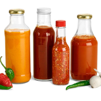 Vente en gros Bouteille en verre vide de 150ml 5oz pour sauce piquante au vinaigre d'huile d'olive ronde transparente Bouteille en verre de 250ml 150ml pour sauce aux légumes