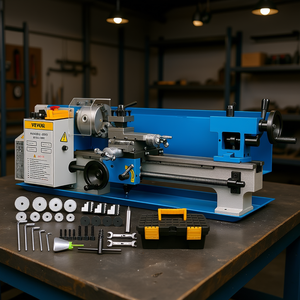 Torno de metal pequeño Vevor de 7 x 14 pulgadas, 0-2500 rpm, velocidad variable, mandril de 4 mordazas, manual, de sobremesa, para torneado de metal - Product Image 2