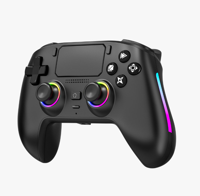 For PS5 Wireless Game Controller with RGB Lights 6-axis Gyroscope Vibration Motor Turbo Macro Programmable Hall Trigger Function