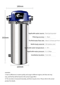 Prix usine pré-filtre en acier inoxydable 304 filtre à eau potable avec <span class=keywords><strong>cartouche</strong></span> filtre robinet rivière pluie eaux souterraines - Product Image 4