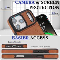 Étui de téléphone en cuir PU de haute qualité pour iPhone 12 13 14 15 16 17 Pro Max, coque arrière magnétique robuste