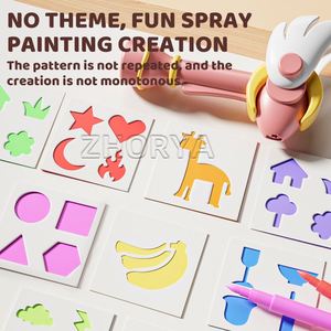 Kit de Peinture Aérographe DIY Zhorya pour Enfants, Jouets en Peluche à Peindre, Stylo Magique à Pulvérisation de Couleur avec Marqueur - Product Image 4