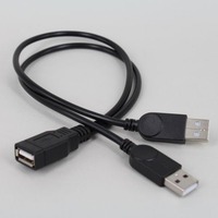 Kabel adaptor USB pria, 2 USB dengan jaket PVC, kabel ekstensi USB, adaptor Pria Wanita untuk komputer untuk kamera, Mouse, Keyboard, U Disk
