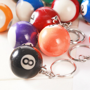 Nhà Máy Trực Tiếp Da Lớn Keychain Mô Phỏng Billiards Key Mặt Dây Chuyền Bán Buôn Bida Móc Khóa - Product Image 2