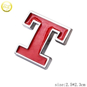 Aksesoris topi mode Membuat merah Enamel timbul LOGO huruf tas tangan pelat nama logam - Product Image 2