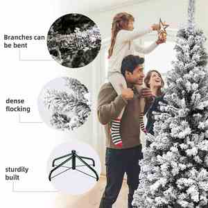 Factory Wholesale Self-Assemble Decorated Xmas <b>Trees</b> Decoration Premium Snow Flocked Christmas <b>Trees</b> With Thick Metal Base - Product Image 3