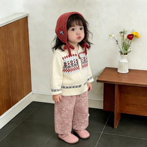 Tenue de printemps extrêmement élégante, pull en jacquard acrylique vintage Fair <span class=keywords><strong>Isle</strong></span>, vêtements d'automne pour bébés et tout-petits, vêtements élégants pour filles - Product Image 3