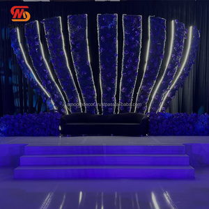 SMOOTH diseño más nuevo eventos de boda recepción 3D espeleología Pvc cuadrado acrílico blanco Panel boda telones de fondo soporte - Product Image 4