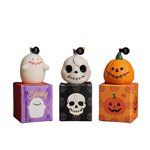 Velas Decorativas de Halloween, Lindas Velas con Forma de Calavera, Fantasma y Calabaza para Decoración de Mesa de Fiesta de Halloween, Velas de Regalo Novedosas para Halloween - Product Image 3