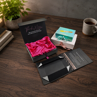 Boîtes en papier rigides pliables magnétiques de luxe personnalisées, en matériaux recyclés, pour l'emballage de cosmétiques, de bijoux, de bougies, de chaussettes