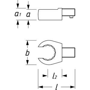 HAZET - 6612C-18 Insertar llave de extremo de caja abierta-EAN 4000896028795 LLAVES DE TORQUE BITS - Product Image 2