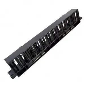 19 inch 24 Port Plastic Duct 1U Cable Management with Cover Metal Plate