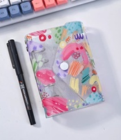 Reliure de journal M5 à 5 trous, reliure de planificateur M5, reliure en PVC souple transparent, anneaux ronds argentés à 6 anneaux, style Ins, personnalisable, imprimée