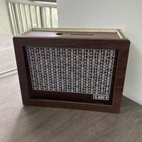 Tirelire en bois noire personnalisée Tirelire écologique de style européen avec grille de montant Dollars Meilleur cadeau de Noël