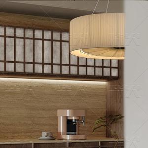 Lampe suspendue de style chinois, ronde, en tissu plissé crème, LED E27, éclairage moderne et minimaliste pour salon et chambre à coucher - Product Image 4