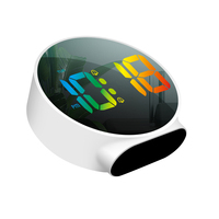 Horloge numérique led moderne grande horloge ronde numérique de couleur arc-en-ciel horloge électronique bricolage