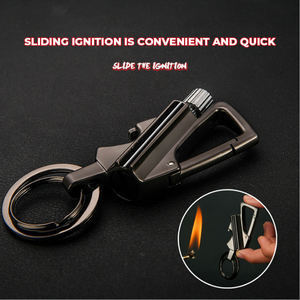 Briquet multifonctionnel en métal avec porte-clés, ouvre-bouteille de bière, accessoires de fumeur portables pour l'extérieur, briquet à cigarette au kérosène pour hommes - Product Image 2