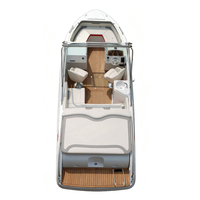 Bateau rapide de 7,3 m (24 pieds) pour 6 à 8 personnes, yacht de loisirs avec moteur Mercury 220 ch, bateau sportif en fibre de verre, utilisation en rivière et en mer.