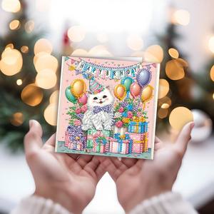 5D Pha Lê Kim Cương bức tranh thiệp chúc mừng Bộ dụng cụ 6PCS SET DIY kim cương bức tranh sinh nhật thẻ cho người lớn trẻ em - Product Image 6