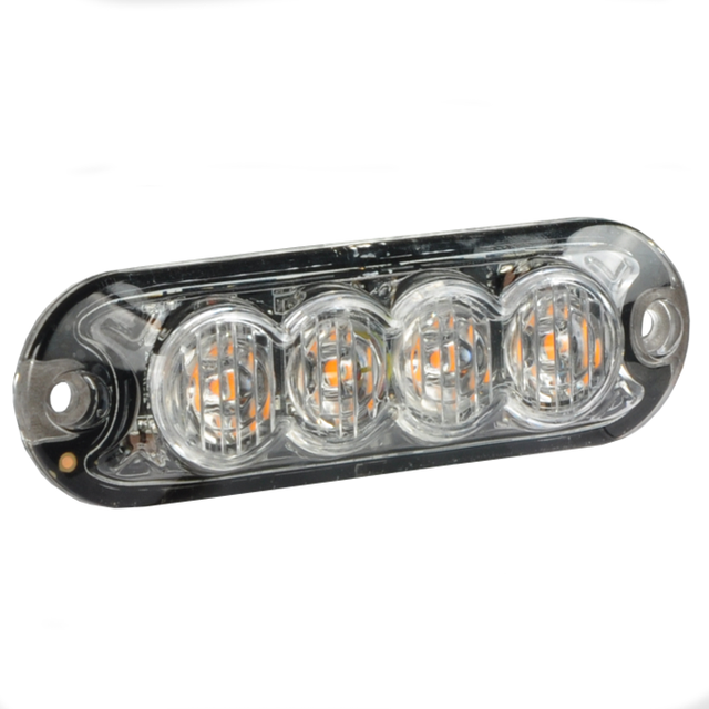 High Power 12 W 4 LED Amber Strobe Light Mini Surface Mount Side Warning Lights for Motorcycles Car Accessory