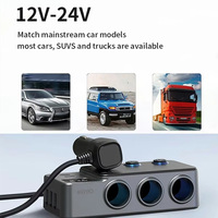 Adaptateur de chargeur de voiture 120W QC3.0 Chargeur rapide PD35W Ports de charge USB 12-24V Prise allume-cigare avec voltmètre LED