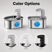 Fontaine à eau pour chat DRH 3.2L en acier inoxydable, pompe sans fil, fontaine à eau intelligente pour chat, distributeur d'eau automatique rechargeable pour animaux de compagnie