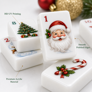 MeldVerse Exclusive Luxury Acrylic Professional Casino Quality Christmas Family Game Holiday 4-Layer Custom Durable Mahjong - Product Image 3
