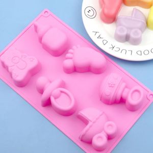 Molde de Silicona Personalizado de 6 Cavidades con Forma de Biberón para Bebés, para Dulces, Pudín, Chocolate, Jabón Hecho a Mano - Product Image 1