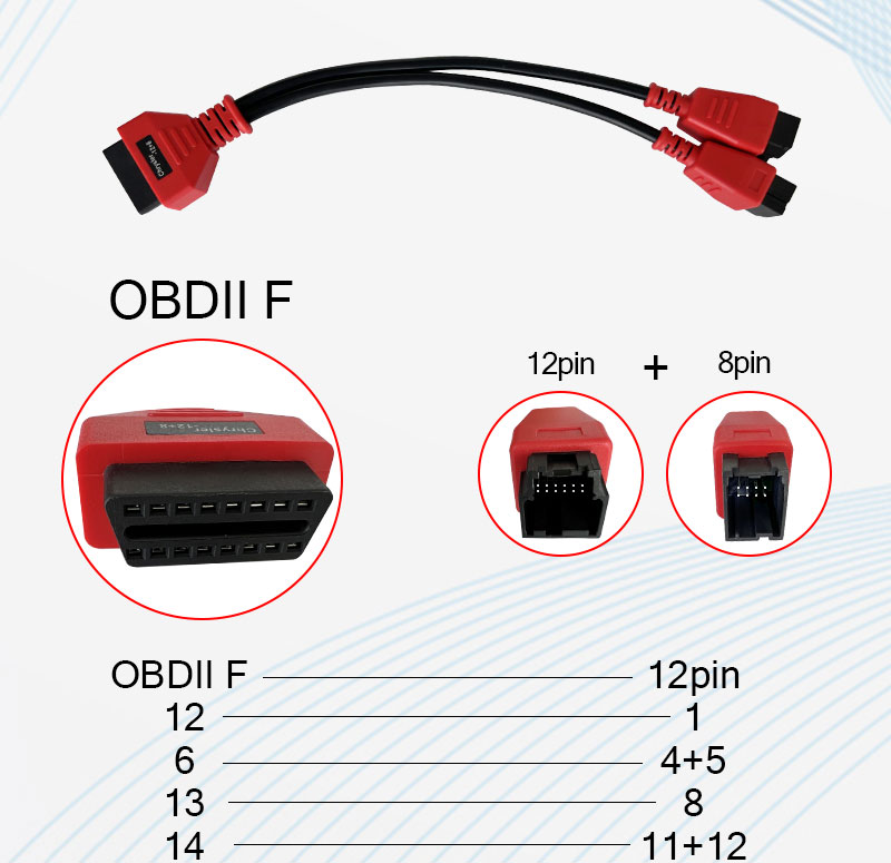 Cable Adapter for Chrysler 12+8 Programming Cable Connector for Autel High Quality