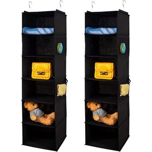 6 Shelf Hanging Closet Organizer 1 Pack With 4 Side Pockets For Clothes <b>Shoes</b> <b>Storage</b> Behind Door Wall Mount Hook - Product Image 1