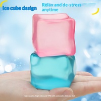 Jouet à presser en forme de cube de glace, transparent, en TPR, à remontée lente, jouet sensoriel anti-stress pour enfants et adultes