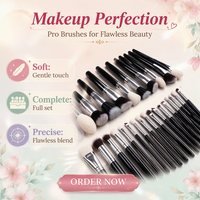 Ensemble complet de 30 pinceaux de maquillage pour le visage, les yeux, les lèvres, les sourcils, le fond de teint, le blush et le contour