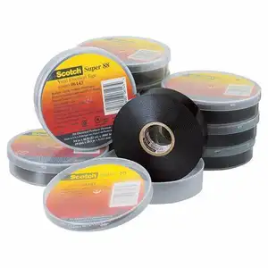 0,22mm 3M, cinta aislante Super 88 respaldo de PVC negro Color 19mmX20M por rollo