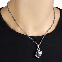 Collier pendentif appareil photo vintage en acier inoxydable style Hip Hop, chaîne à maillons, bijoux punk personnalisés pour homme, idéal pour le quotidien et le streetwear