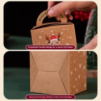 Boîte d'emballage portable en papier kraft recyclé pour fruits, motif Réveillon de Noël, pour présentation de dossiers, cadeau de paix
