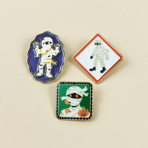 Broche Mignonne de Dessin Animé Momie <span class=keywords><strong>Zombie</strong></span>, Design Unique, Accessoire d'Halloween, Badge de Vêtement en Alliage Émaillé - Product Image 1