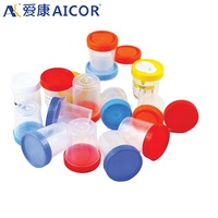 Vaso de Recolección de Muestras de Orina Desechable de Plástico, 30 ml, 60 ml, 90 ml, 120 ml, Vasos para Muestras Estériles con Tapa