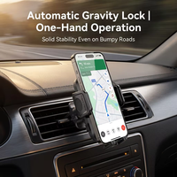 Support de téléphone de voiture à fixation par gravité pour grille d'aération, avec pince de serrage automatique, universel, utilisation à une main, OEM, vente en gros pour flotte de taxis