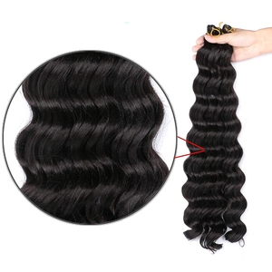 <span class=keywords><strong>20</strong></span> inç yumuşak kıvırcık örgü saç su dalga tığ saç siyah kadınlar için derin dalga örgü saç Boho örgüler için - Product Image 3