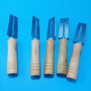 Cuchillo para caña de azúcar de acero inoxidable con mango de madera, pelador, cuchillo para piña, pelador de lechuga, pelador plano para verduras y frutas - Product Image 4