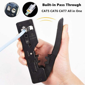 Zoerax Cat5 Cat6 CAT7 đi qua crimper <span class=keywords><strong>RJ45</strong></span> RJ12 RJ11 Mạng EZ Uốn Tóc bồng Kìm công cụ - Product Image 4
