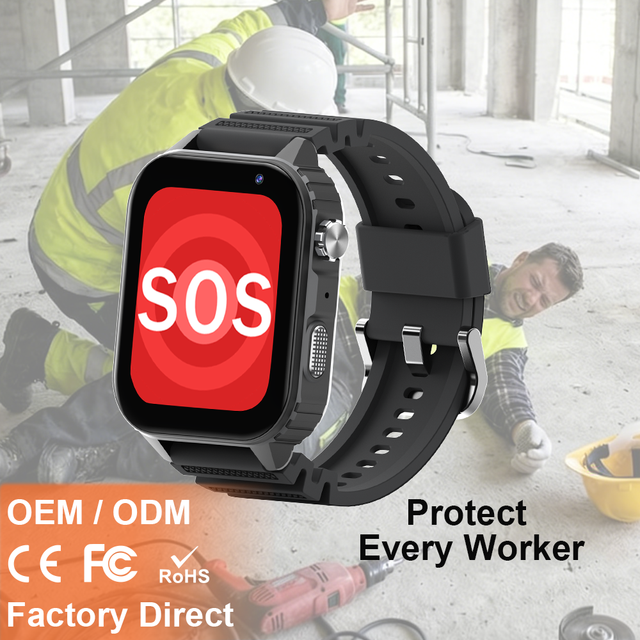 Lone Worker Alarm & Locator Fall Detection SOS Watch with IP68 Remote Control Calendar 4G GPS for Seniors Health Tracker