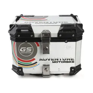 Caja lateral de aleación de aluminio para motocicleta YAMAHA, KAWASAKI, SUZUKI, HONDA, UNIVERSAL, resistente al agua, 45L